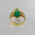 Green Onyx Oval Cabochon Gold Lattice Band Ring