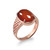 Red Onyx Oval Cabochon Gold Lattice Band Ring