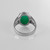 Green Onyx Oval Cabochon Sterling Silver Lattice Band Ring