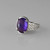 Amethyst Oval Cabochon Sterling Silver Lattice Band Ring