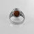 Tiger Eye Oval Cabochon Sterling Silver Lattice Band Ring