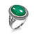 Gold Filigree Band Green Onyx Oval Gemstone Ring