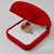Gold Filigree Band Red Onyx Oval Gemstone Ring