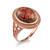 Gold Filigree Band Oval Orange Copper Turquoise Gemstone Ring