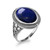 Sterling Silver Filigree Band Lapis Lazuli Oval Gemstone Ring