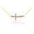 14k Gold Diamond and Ruby Sideways Curved Cross Necklace