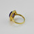 Gold Bubble Bezel Oval Amethyst Cabochon Ring