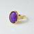 Gold CZ Band Purple Copper Turquoise Oval Cabochon Gemstone Ring