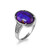 Sterling Silver CZ Band Purple Copper Turquoise Cabochon Gemstone Ring