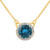 14k Gold Diamond Blue Topaz Necklace
