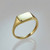 Polished Gold Square Signet Black Diamond Pinky Ring