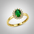Elegant Yellow Gold Oval Birthstone Halo CZ Engagement Promise Ring