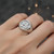 Gold Cupid Cherub Angel Halo Diamond Round Signet Ring