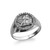 Sterling Silver Cupid Cherub Angel Halo CZ Round Signet Ring
