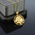 Polished Gold Lotus Flower in Circle Yoga Pendant Necklace