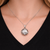 Polished Sterling Silver Lotus Flower in Circle Yoga Pendant Necklace