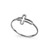 Elegant Open Sideways Cross Gold Ring for Women