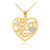 14K Gold Diamond Pave Heart "Love You Mom" Pendant Necklace