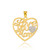 14K Gold Diamond Pave Heart "Love You Mom" Pendant Necklace