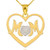 14K Gold Diamond Pave Heart "MOM" Pendant Necklace