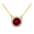 14k Yellow Gold Diamond Accent Ruby July Birthstone Necklace