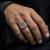 Solid Sterling Silver Square Signet Arabic Allah Ring Saudi Kingdom Band