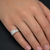Sterling Silver Nugget Rectangle Double Bar LG Diamond Accent Pinky Ring