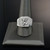 Sterling Silver American Eagle Brushed Rectangle Ridged Band Mens Signet Ring
