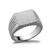 Sterling Silver Stepped Edge Brushed Square Face Mens Signet Ring