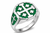 Sterling Silver Enamel Jerusalem Cross Octagon Signet Ring - Color Options