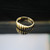 Polished Gold Tapered Dome Croissant Ring for Women