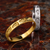 Gold Newborn Baby Footprint Ring Band for Women