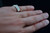 Sterling Silver Nugget Oval Double Bar LG Diamond Accent Pinky Ring