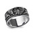 Solid Sterling Silver Oxidized Saint Michael Archangel Ornate Ring Band