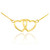 14K Polished Gold Double Heart Necklace