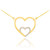 14k Gold Double Enclosed Heart Diamond Necklace