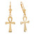 14K Gold Egyptian Ankh Cross Earrings