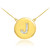 Letter "J" disc necklace with diamonds in 14k yellow gold.