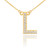 14k Gold Letter "L" Diamond Initial Necklace