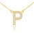 14k Gold Letter "P" Diamond Initial Necklace