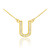 14k Gold Letter "U" Diamond Initial Necklace