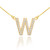14k Gold Letter "W" Diamond Initial Monogram Necklace