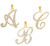 14k Gold Letter Script "A" Diamond Initial Pendant Necklace