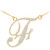 14k Gold Letter Script "F" Diamond Initial Necklace