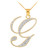 14k Gold Letter Script "G" Diamond Initial Pendant Necklace