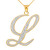 14k Gold Letter Script "L" Diamond Initial Pendant Necklace