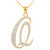 14k Gold Letter Script "Q" Diamond Initial Pendant Necklace