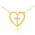 14K Gold Open Heart Diamond Cross Necklace