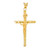 14K Gold Polished Tube Crucifix Pendant