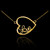 14K Gold Sideways Open Heart "Love" Script Necklace